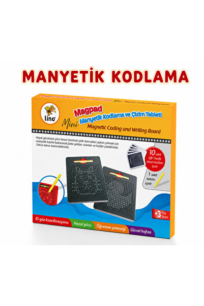 TOMBİ-X Manyetik Kodlama ve Çizim Tableti Mini Boy 10 Desen Kartlı 3+ Yaş