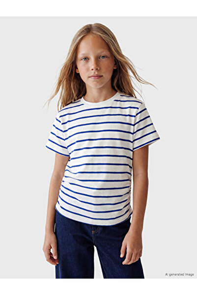 LC Waikiki Striped Drawstring Girls' T-Shirt for Style Seekers from Uzg Store