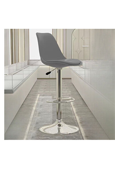shopandshop Adjustable Bar Stool, 360° Swivel Bar Chair with Backrest and Foo...