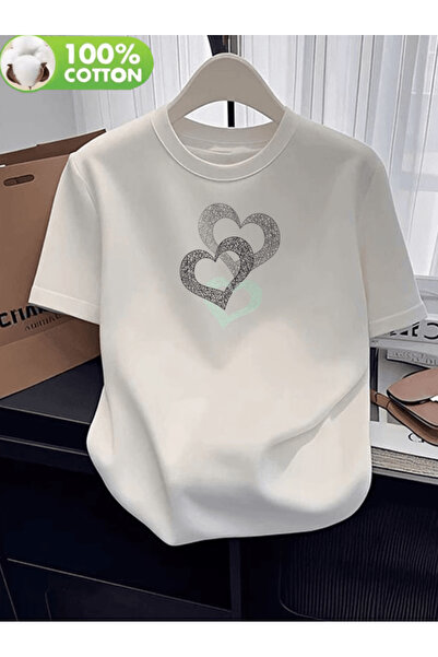 one button Premium Oversize T-shirt με στάμπα με λεπτομέρεια γραμμών και σχέδ...