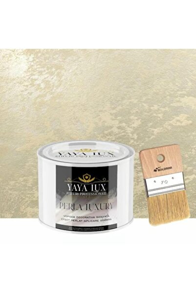 YaYa Color Vopsea Decorativă Perla Luxury Bej Șampanie 0,5L cu fulgi perlați ...