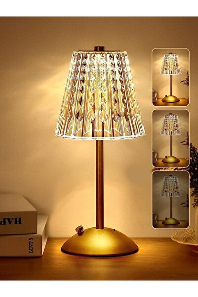 EXCEFORE Crystal Table Lamp, Bedside Crystal Table Lamp with Touch Control, 1...