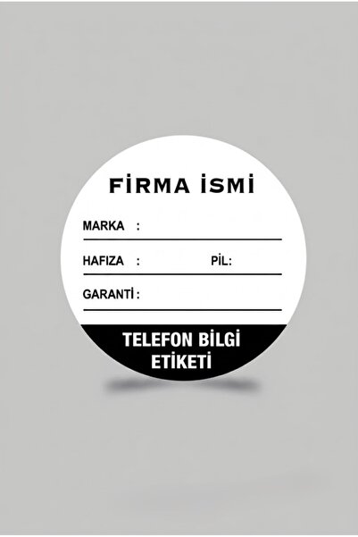 NET REKLAM Kişiye Özel Firma Logolu Telefon Bilgi Etiketi - 5x5 cm Yuvarlak U...
