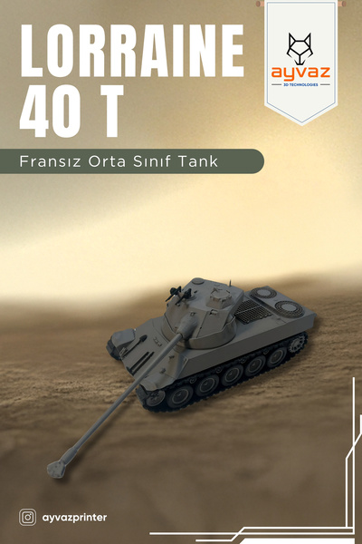 ayvazprinter LORRAINE 40 T 1/35 Ölçek, 9,3x18x7,8 cm Boyutlu, Hareketli Palet...