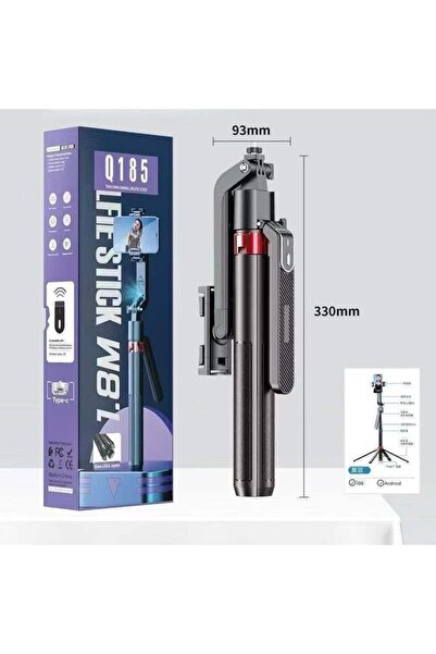 GIMBAL SELFIE STICK TRİPORT L08 Intelligent 360° Face Tracking Selfie Stick T...