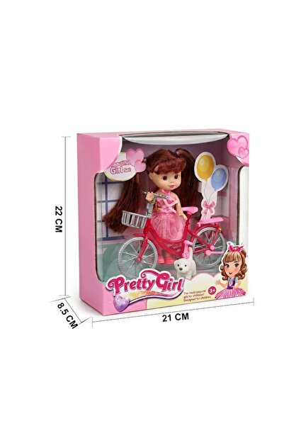 iTajir Pretty Girl Cute Baby Doll Toy with Red Bicycle and Little Cub Figure ...