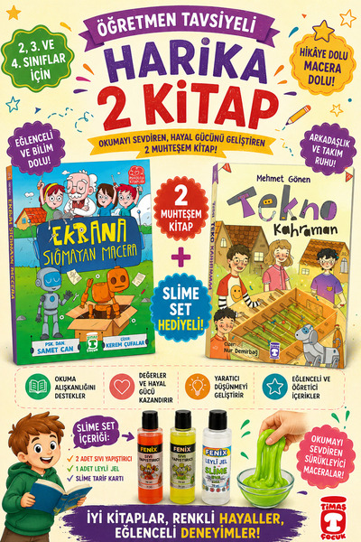 Timaş Çocuk TİMAŞ 2,3. ve 4.Sınıflar İçin Ekrana Sığmayan Macera-Tekno Kahram...