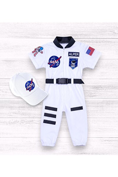 Mum Design Gifts Kişiye Özel İsimli Nasa Astronot Çocuk Tulumu Ve Şapka Doğum...