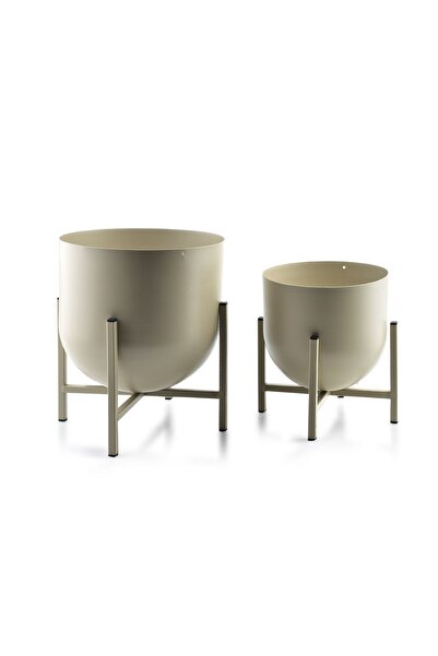 MONDEX Huse decorative pentru ghivece SWEN 24xH26 cm / 18.5xH21 cm Bej Set de 2