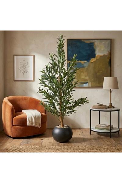 Al Hadaya Mall Artificial Olive Tree in Plastic with Classic and Elegant Desi...