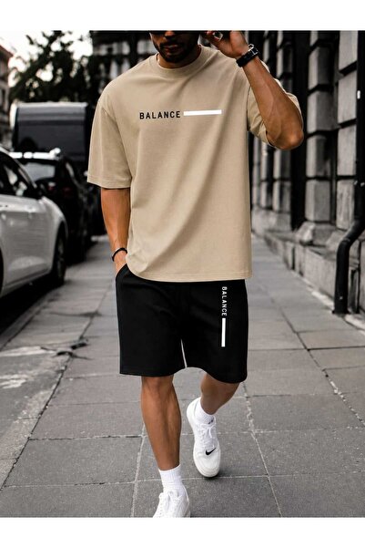 LOTS MODA Balance Printed Oversize Men's Shorts Set