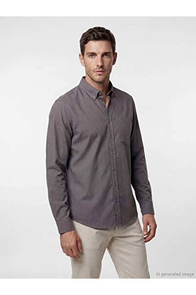 LC Waikiki Rmz Gi̇yi̇m Farkiyla Standard Fit Ke Linen Version Men's Shirt