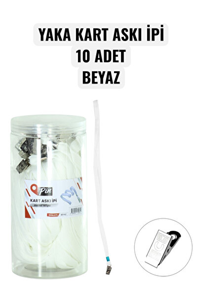 SEYFİKİRTASİYE Cordon pentru card de identitate, 10 bucăți, alb