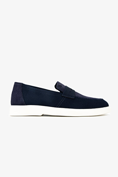 Valmenti Erkek Deri & Tekstil Lacivert Loafer Ayakkabı