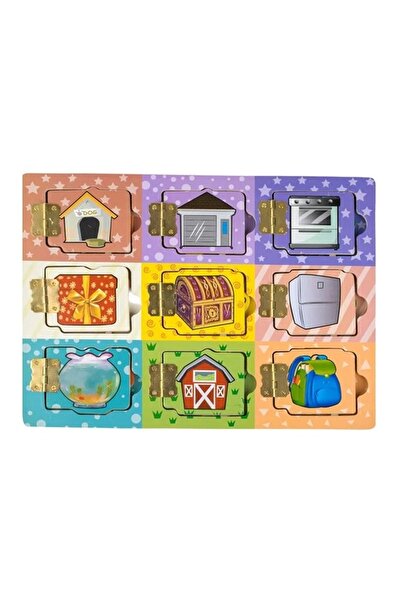 OEM Puzzle din lemn cu uși și obiecte 30 x 22.5 cm