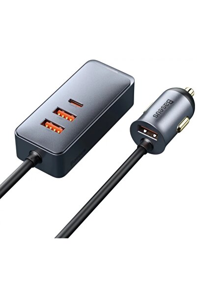 Baseus Încărcător auto cu 4 porturi pentru partajare, 120W, 3x USB-A, 1x USB-...