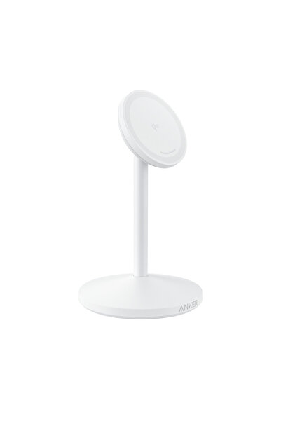 Anker MagGo Qi2 15W Suport de încărcare wireless 2-în-1 pentru iPhone 12-16, Alb
