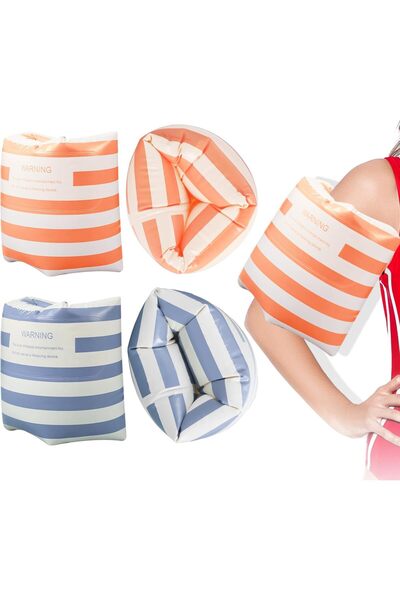 Arabest 4-Piece Inflatable Arm Floaties, Striped Pool Floats for Adults Kids ...