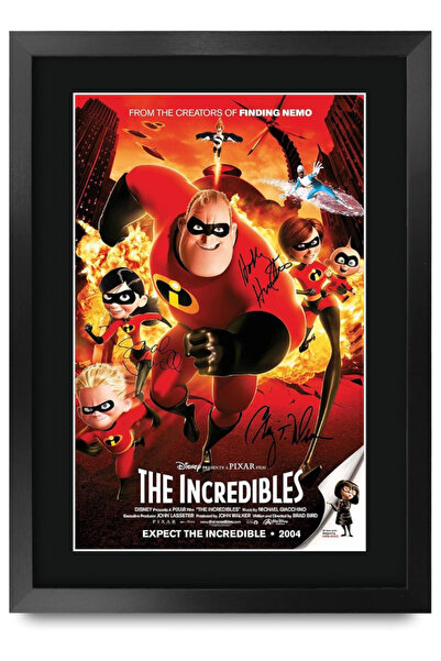 HWC Trading صورة موقعة مطبوعة لفيلم FR A3 The Incredibles 1 مع إطار A3 - هداي...