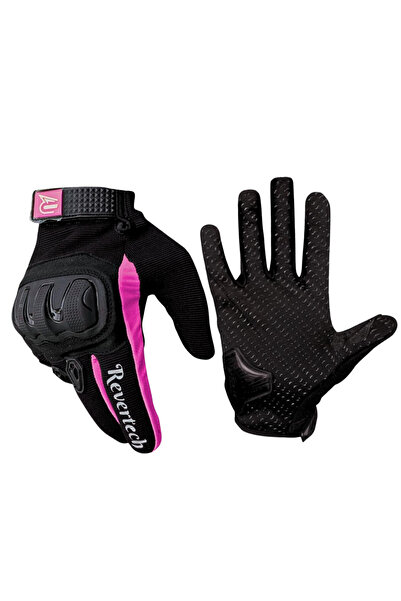REVERTECH Aura Pembe - Dokunmatik Ekran Uyumlu Kadın Motosiklet Eldiveni + BU...