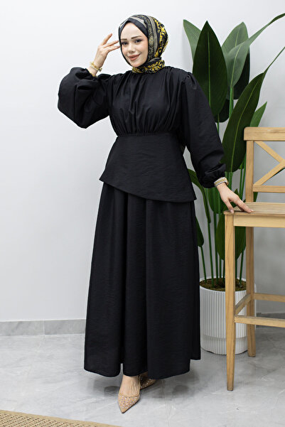 Tesettür Dünyası Sahra Mobile Belted Dress Tsd260237 Black