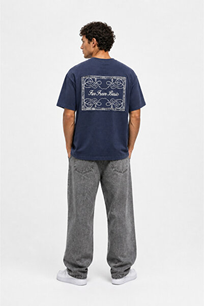 Respire Tricou supradimensionat cu patch FFB, bleumarin