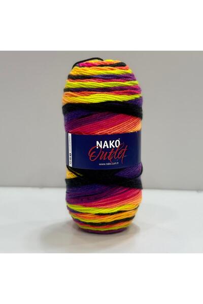 NAKO İhraç Fazlası Mega Boy Örgü ipi 280gr - Ebruli