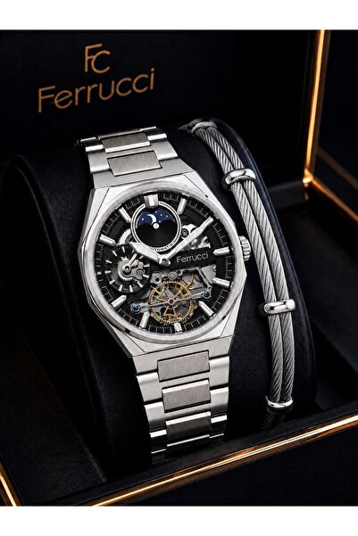 Ferrucci Automatic and Self-Winding Solar and Moonlight Dial Men's Wristwatch...