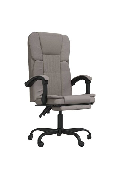 vidaxl Fotoliu de birou rabatabil, gri taupe, textil