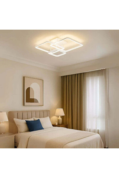 La Cucu Lustra LED cu telecomanda ZOE, 60W, 3 Patrate, lumina Rece/Calda/Neut...
