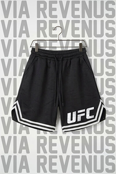 Vordevia Pantaloni scurți de antrenament sportiv unisex cu imprimeu UFC, cu d...