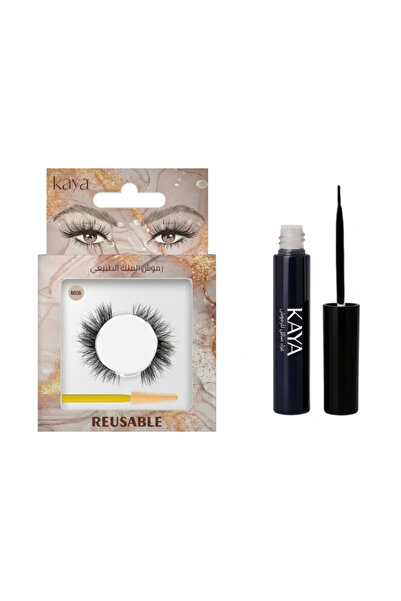 Kaya Black Fast Dry Eyelash Glue Set with Natural Mink 3D Volume Eyelashes St...