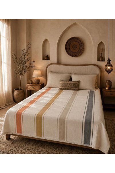 By Polat Home Collection %100 Pamuk Müslin Kumaş Yatak Örtüsü