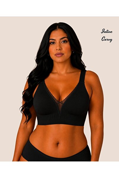 İntive Lingerie Sutien Intive Curvy cu dantelă transparentă în față, cu decol...