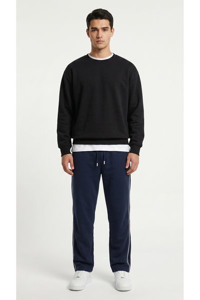 ODİN ATLAS Pantaloni de trening pentru bărbați, de culoare bleumarin, cu tiv ...