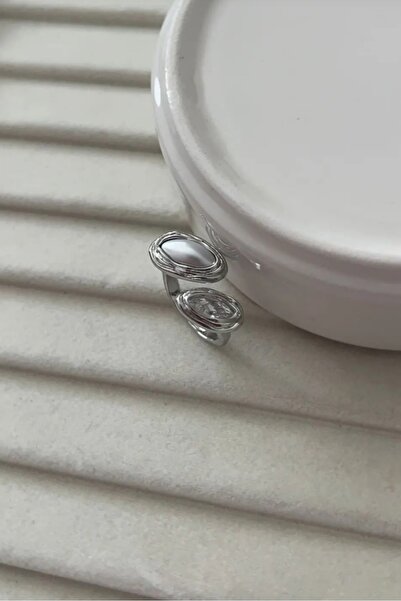 Gosea Women's Pearl Zircon Stone Adjustable Steel Ring – Minimal Stylish Soft...