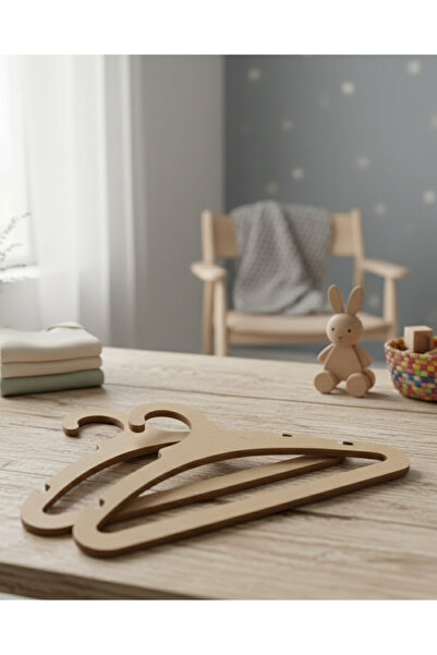 ih ihra Baby Clothes Hangers - Set of 6 Natural Wooden Baby Wardrobe Organize...