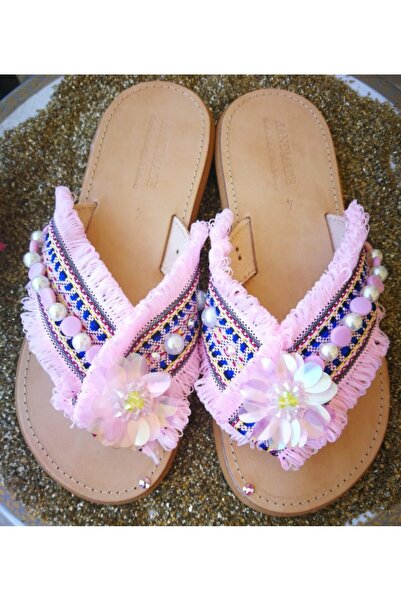 Handmade Παιδικά Σανδάλια Χαριτωμένα και με Πέρλες