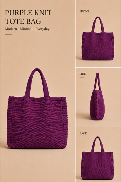 Sea Style Modern Textured Shopper and Beach Knitwear Shoulder Bag
