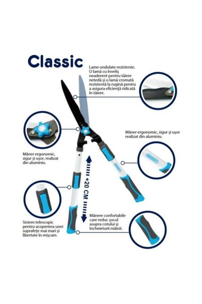 AQUACRAFT Foarfeca de gradinarit telescopica cu lama ondulata Premium