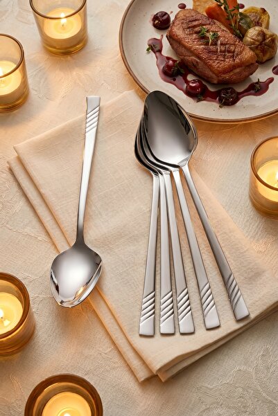 ACAR Karat Steel 6 Piece Tablespoon Set - 20 cm