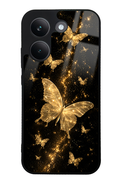 Spoyi Xiaomi Poco X8 Pro Yellow Galaxy Butterfly Tasarımlı Glossy Telefon Kılıfı