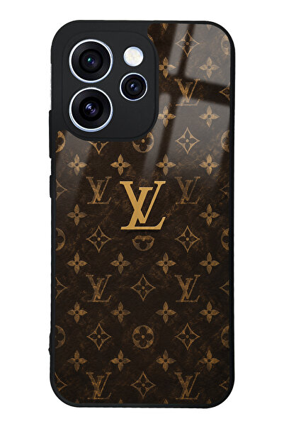 Spoyi Oppo Reno 15 Pro Brown Gold LV Tasarımlı Glossy Telefon Kılıfı