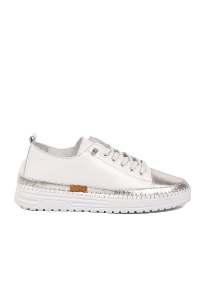 Venüs White-Silver Genuine Leather Women's Casual Shoes 26150001Y Z