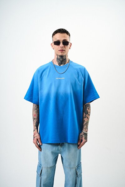 Respire Tricou supradimensionat Res Studio, albastru