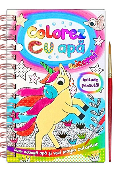 Editura Flamingo GD Colorează cu apă: Unicorni + Pensulă, - Editura Flamingo