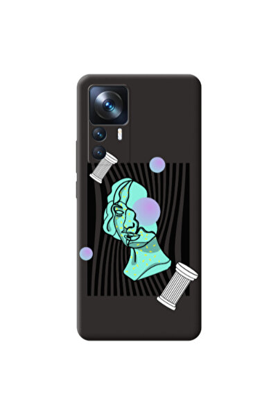 Other Xiaomi Mi 12T Columns Black Colored Silicone TPU Θήκη
