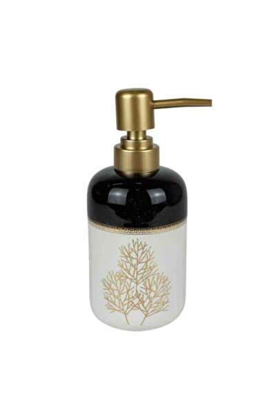 Warehouse Luxury ceramic soap dispenser with a golden tree design