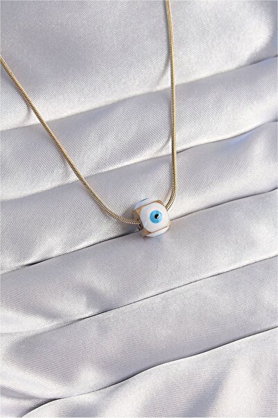 Generic Brand 316L Steel Gold Color Enamel Evil Eye Model Necklace