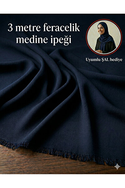 Atlas Kumass 3 Meters of Feracelik Medina Silk + Matching Shawl with a Gift